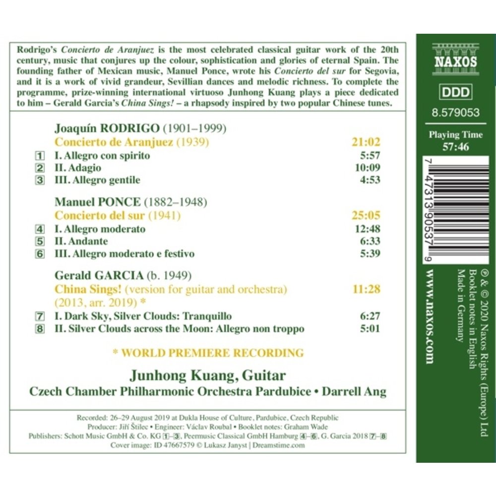 Naxos Rodrigo: Concierto de Aranjuez - Ponce: Concierto del sur - Garcia: China Sings!