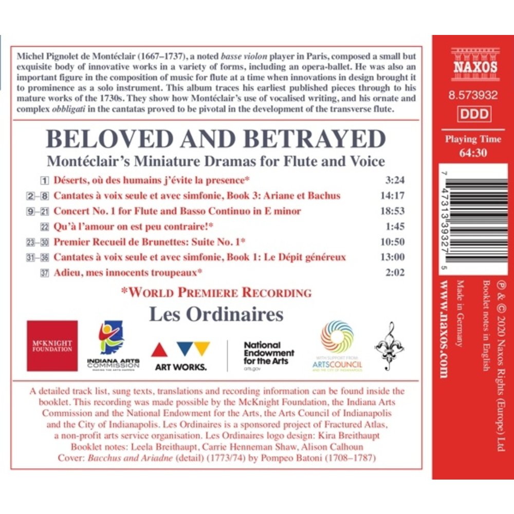 Naxos Montéclair: Beloved and Betrayed