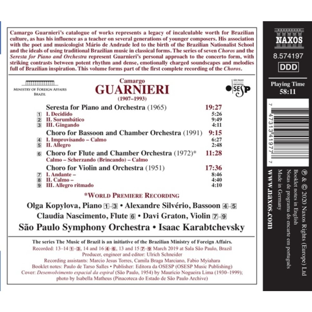 Naxos Guarnieri: Choros, Vol. 1