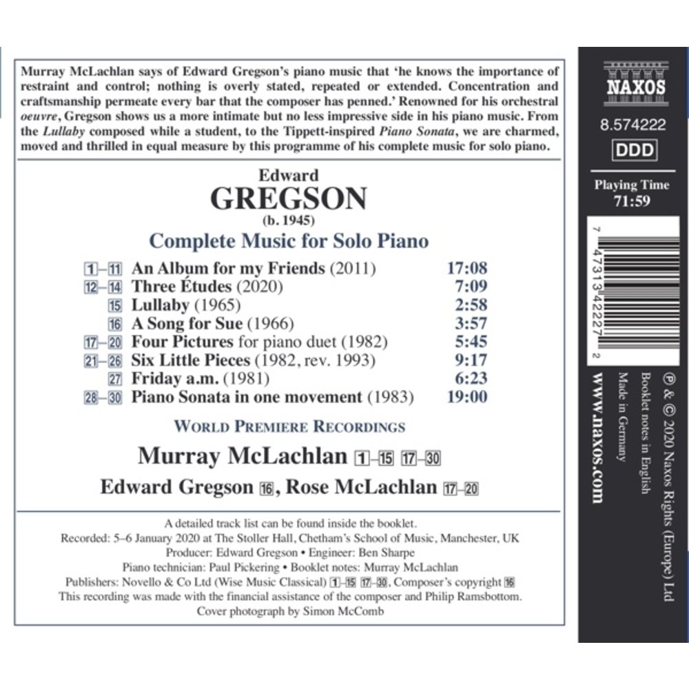 Naxos Gregson: Complete Music For Solo Piano