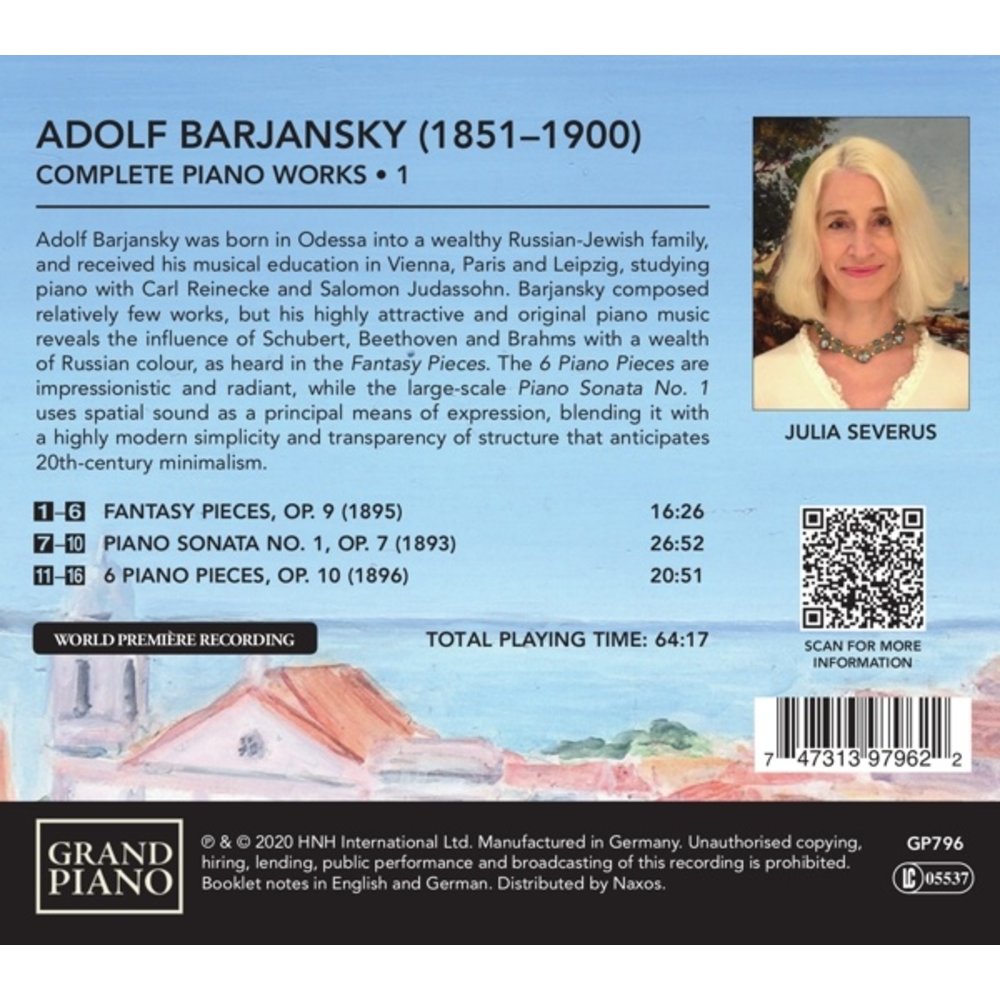 Grand Piano Barjansky: Complete Piano Works Volume 1