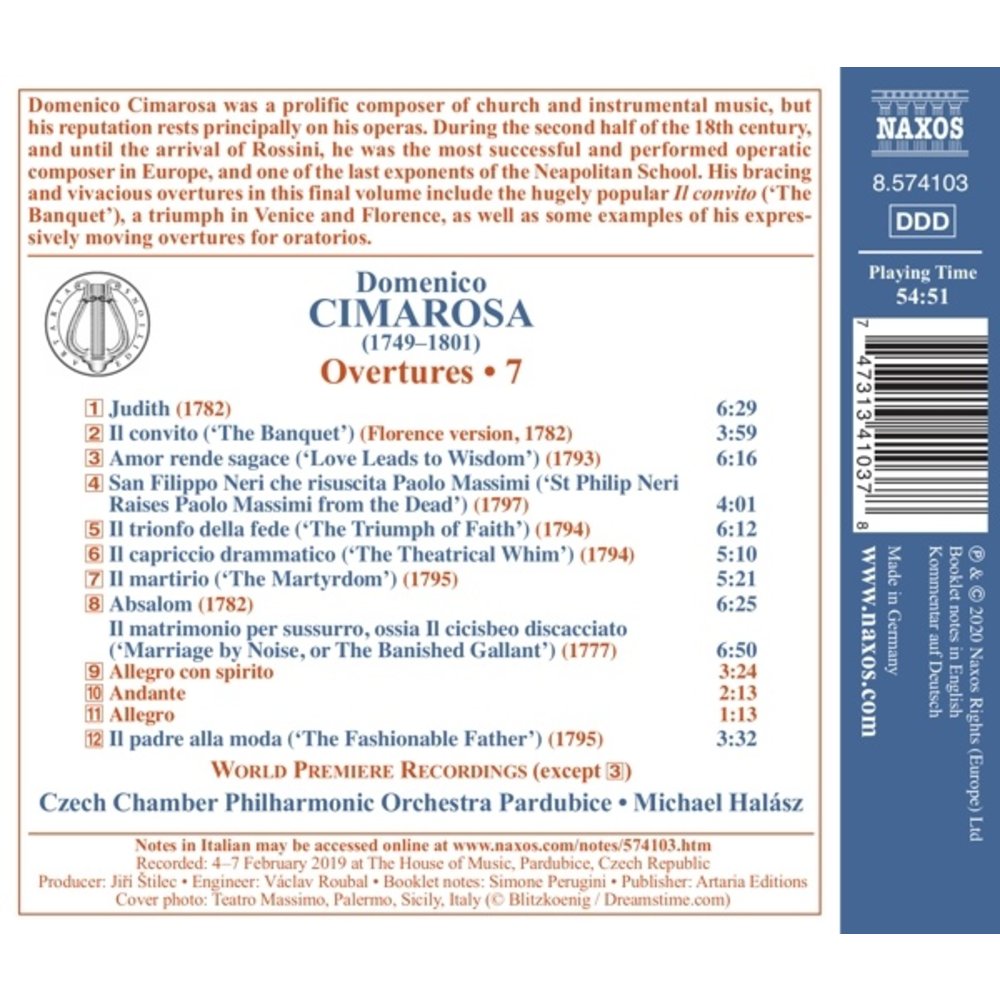 Naxos Cimarosa: Overtures, Vol. 7