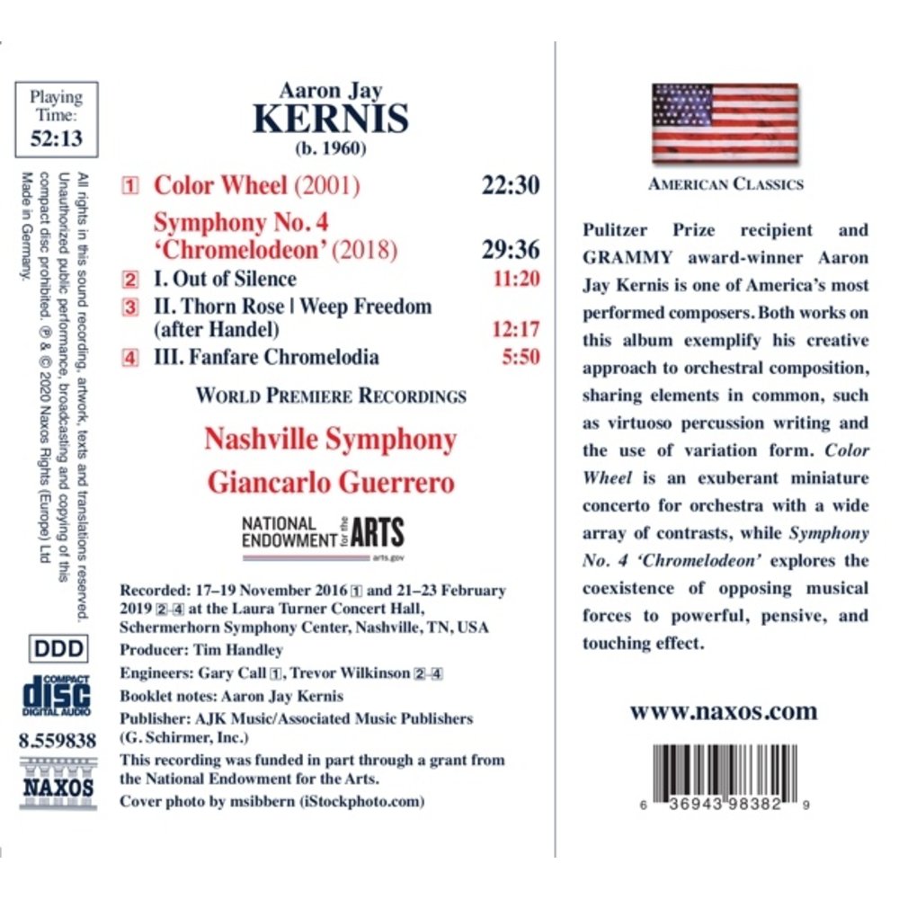 Naxos Kernis: Color Wheel - Symphony No. 4 'Chromelodeon'