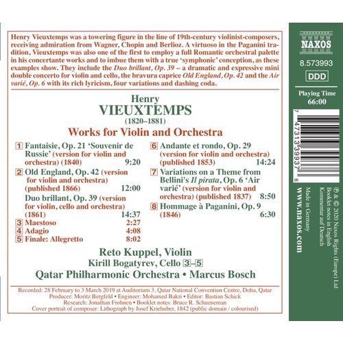 Naxos Vieuxtemps: Works For Violin And Orchestra