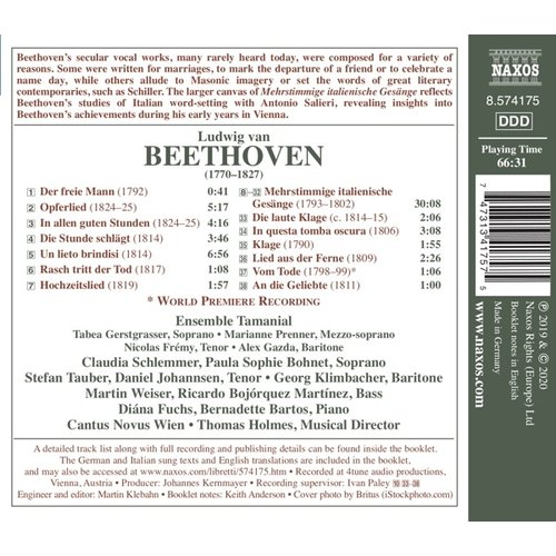 Naxos Beethoven: Secular Vocal Works