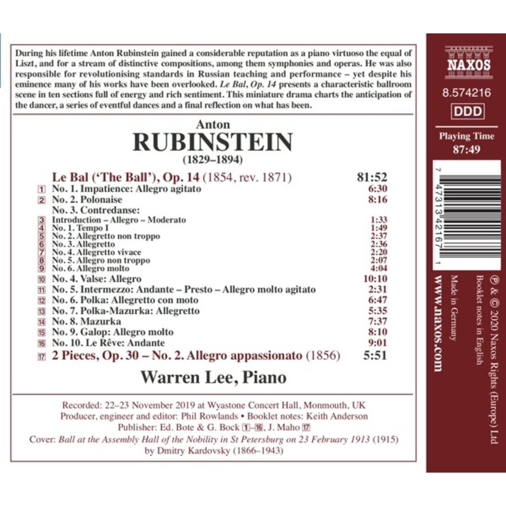 Naxos Rubinstein: Le Bal