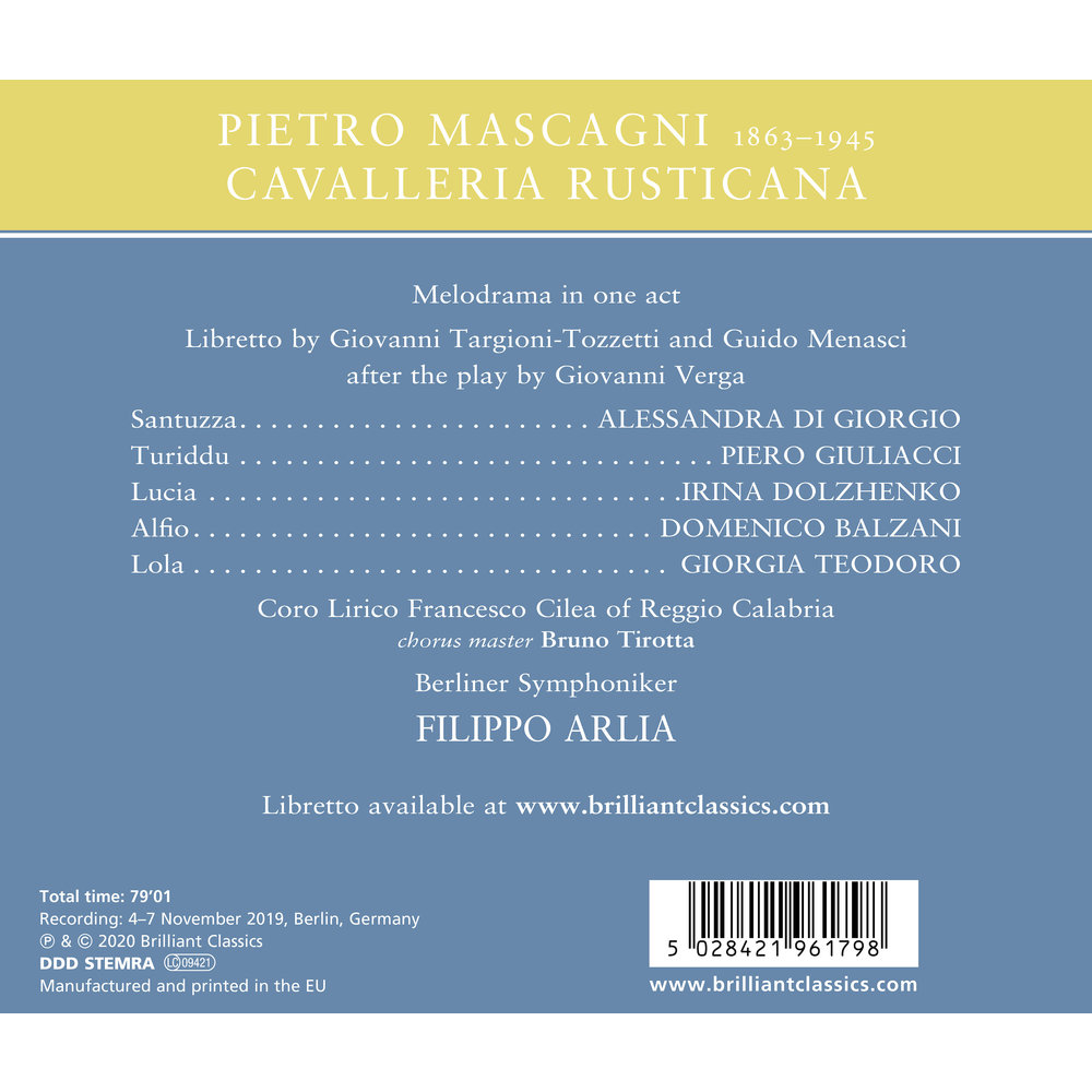 Brilliant Classics MASCAGNI: CAVALLERIA RUSTICANA