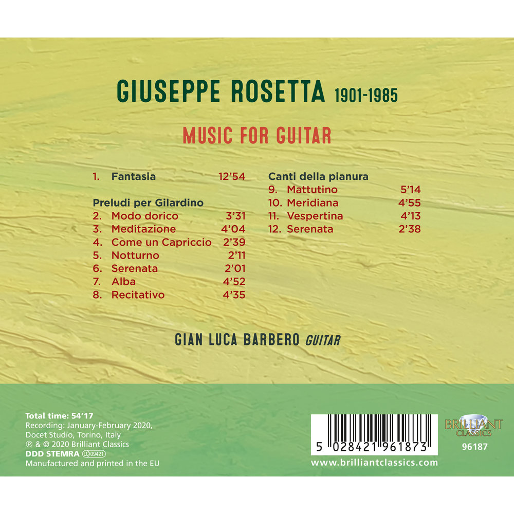 Brilliant Classics ROSETTA: MUSIC FOR GUITAR