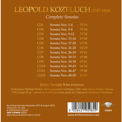 Brilliant Classics KOZELUCH: COMPLETE SONATAS (12CD)