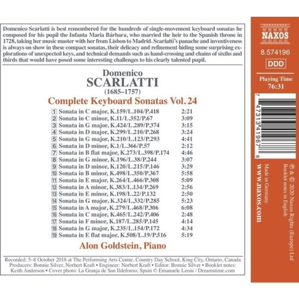 Naxos Scarlatti: Complete Keyboard Sonatas Vol. 24