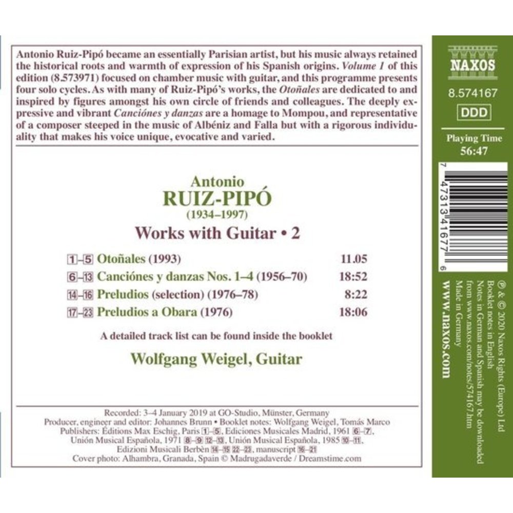 Naxos Ruiz-Pipo: Works With Guitar, Vol. 2