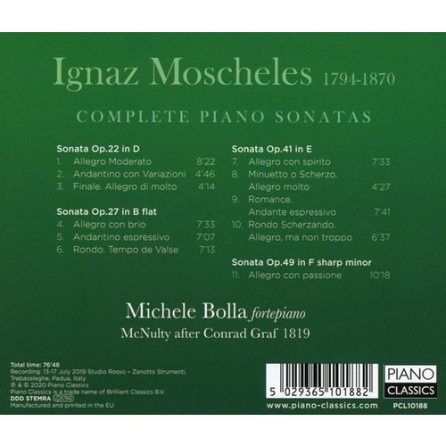 Piano Classics Moscheles: Complete Piano Sonatas