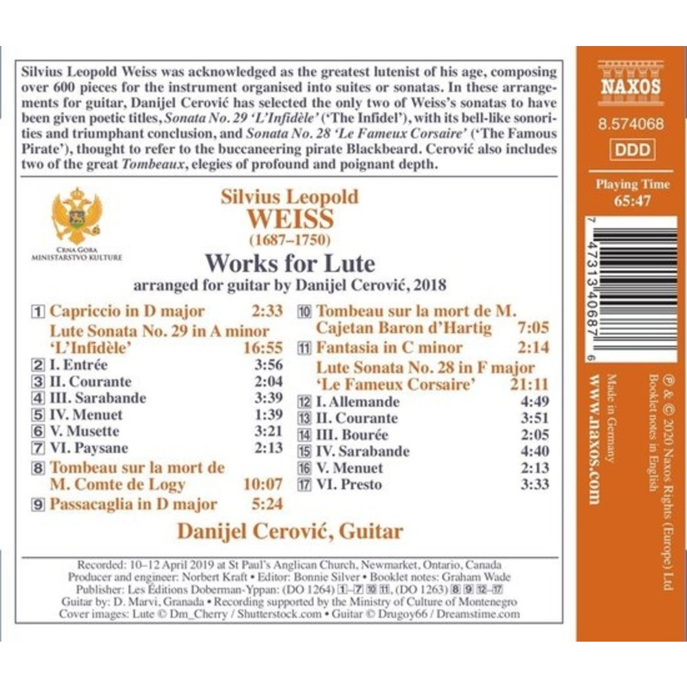 Naxos Weiss: Works For Lute (Arranged For Guitar)