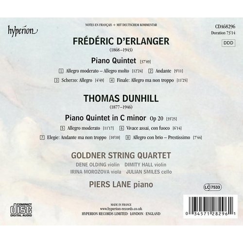 Hyperion DUNHILL, ERLANGER: PIANO QUINTETS