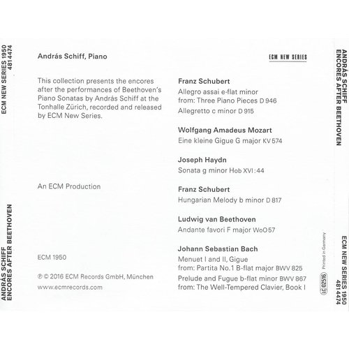 ECM New Series Encores After Beethoven