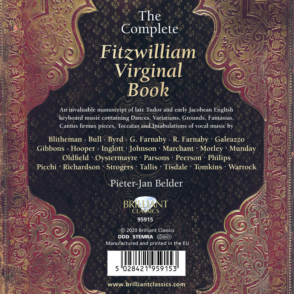 Brilliant Classics Complete Fitzwilliam Virginal Book; Pieter-Jan Belder