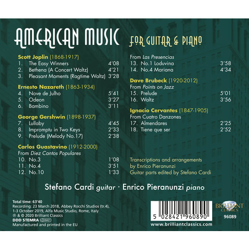 Brilliant Classics American Music for Guitar & Piano