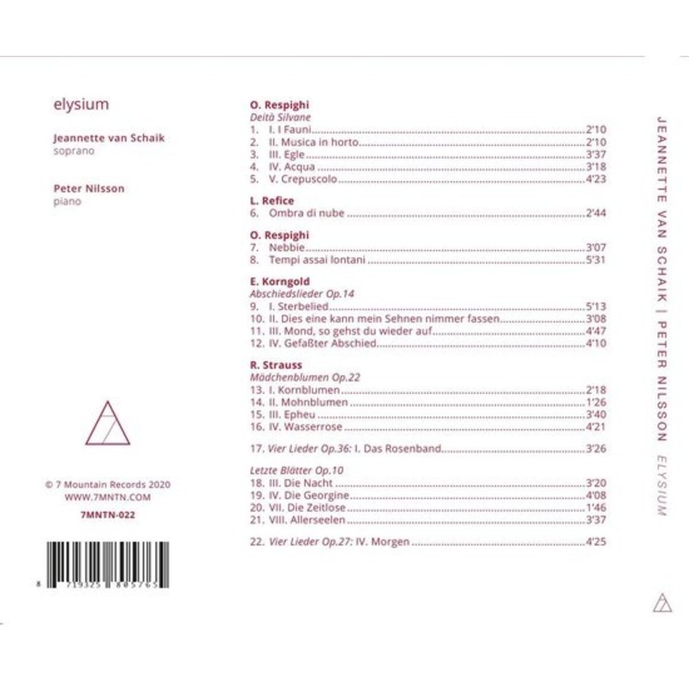 7 MOUNTAIN RECORDS Jeannette van Schaik: Elysium