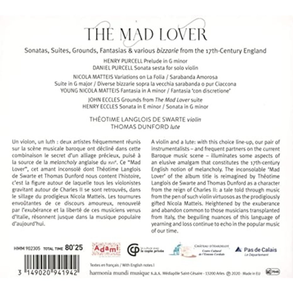 Harmonia Mundi Matteis, Eccles: Mad Lover