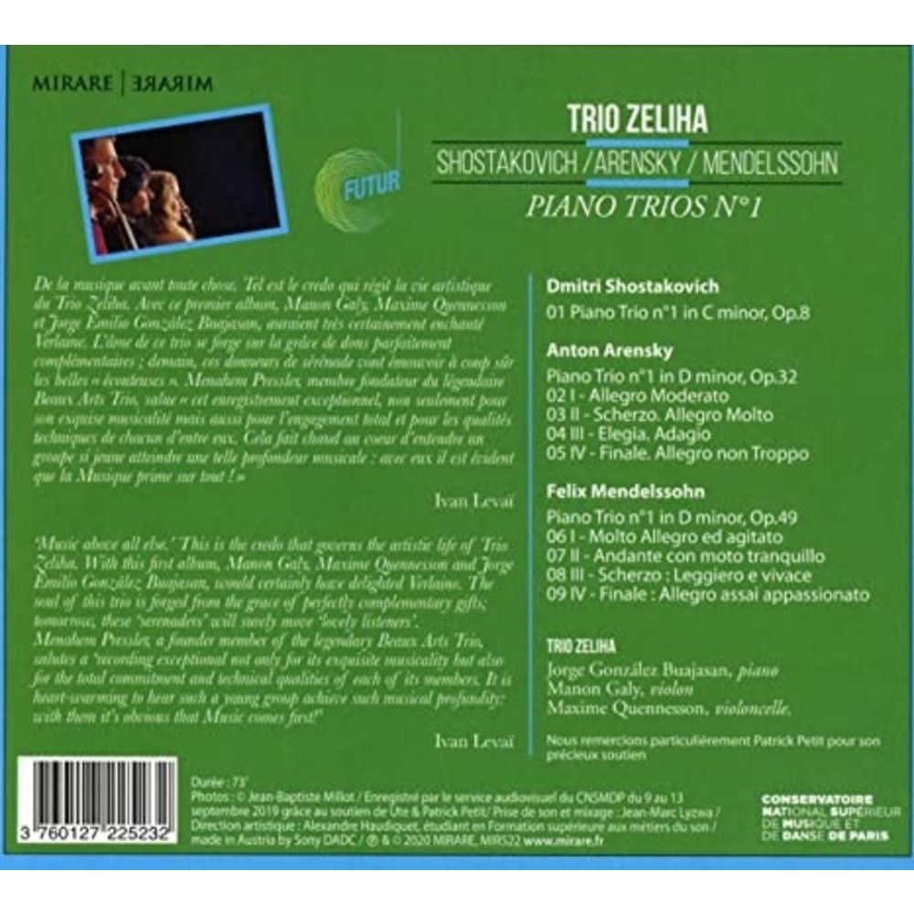 Mirare Shostakovich, Arensky & Mendelssohn: Piano Trios No. 1