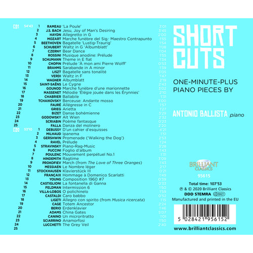 Brilliant Classics Short Cuts: 50 Piano Pieces