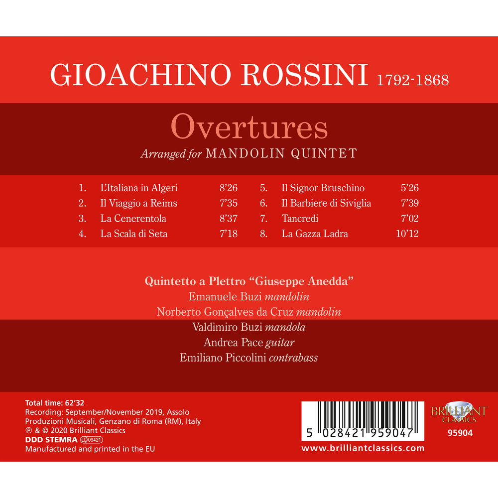 Brilliant Classics Rossini: Overtures arranged for Mandolin Quintet