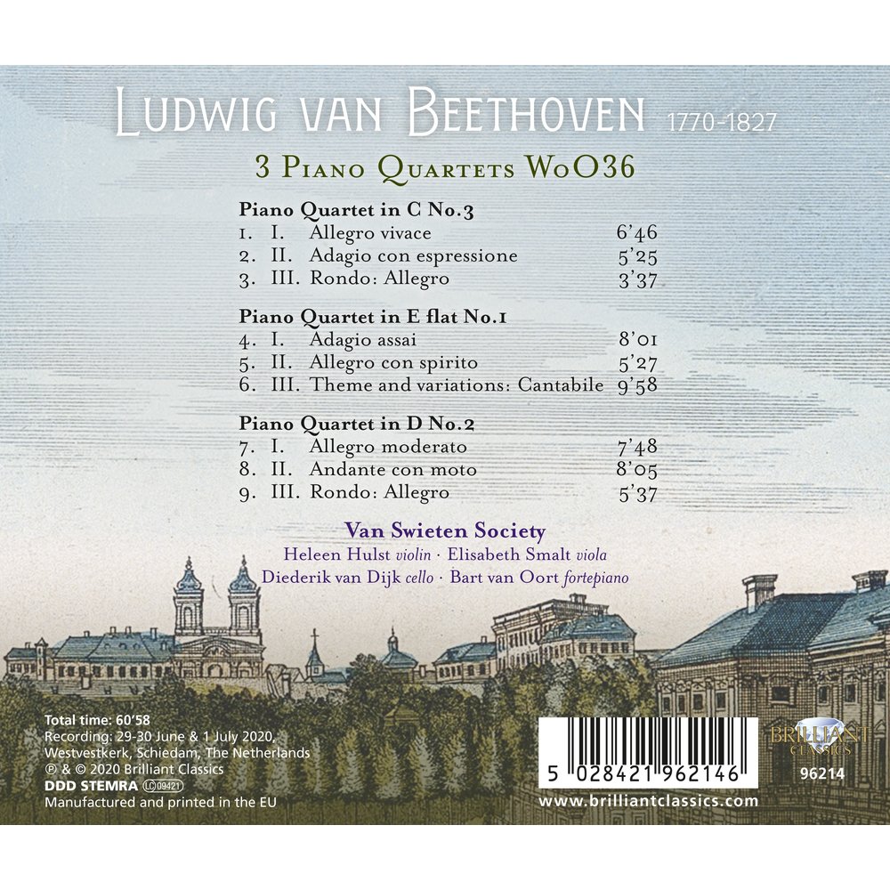 Brilliant Classics Beethoven: 3 Piano Quartets WoO36; Van Swieten Society