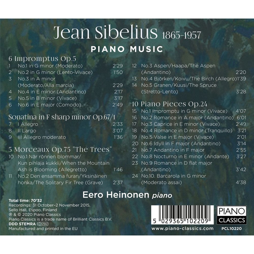 Piano Classics Sibelius: Piano Music