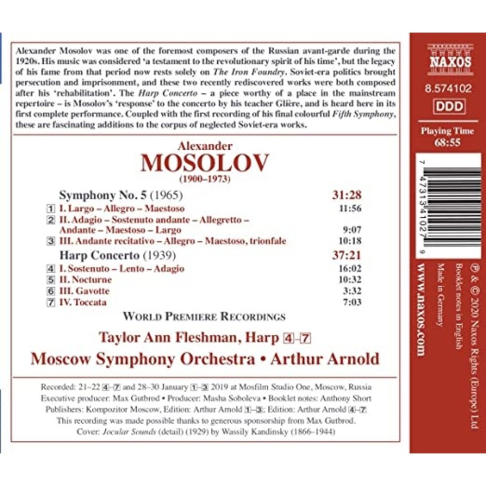 Naxos Mosolov: Symphony No. 5 - Harp Concerto