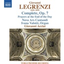 Naxos Legrenzi: Compiete, Op. 7 - Prayers at the End of the Day