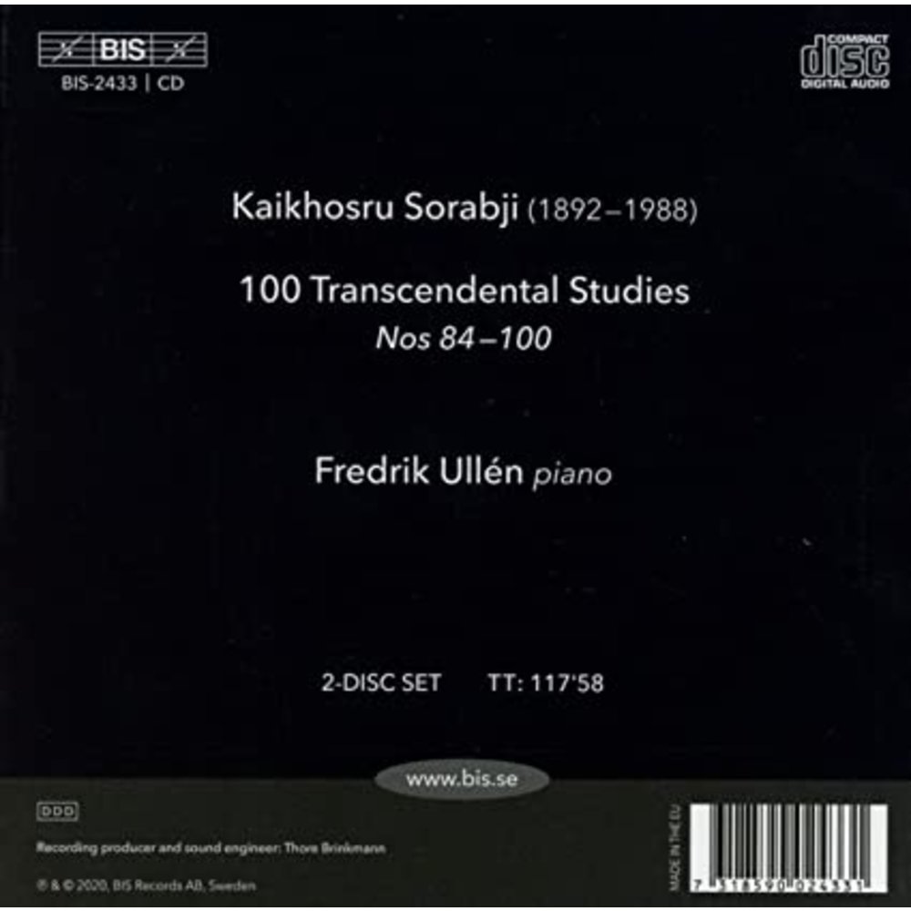 BIS Sorabji: 100 Transcendental Studies, Nos. 84-100