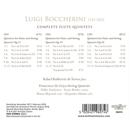 Brilliant Classics Boccherini: Complete Flute Quintets (3CD)