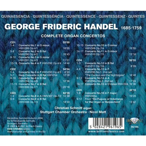 Brilliant Classics Quintessence Handel: Complete Organ Concertos