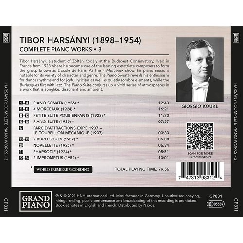 Grand Piano Tibor Harsányi: Complete Piano Works - 3