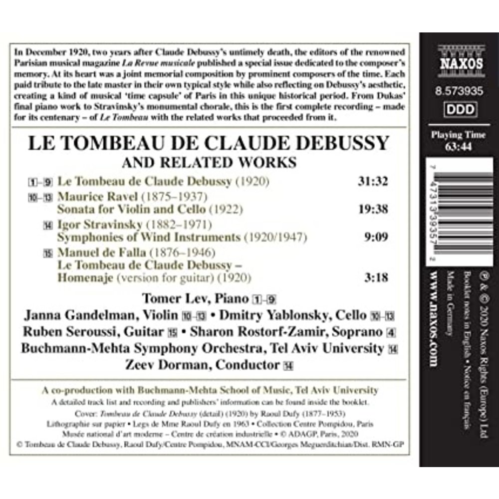 Naxos Le Tombeau de Claude Debussy