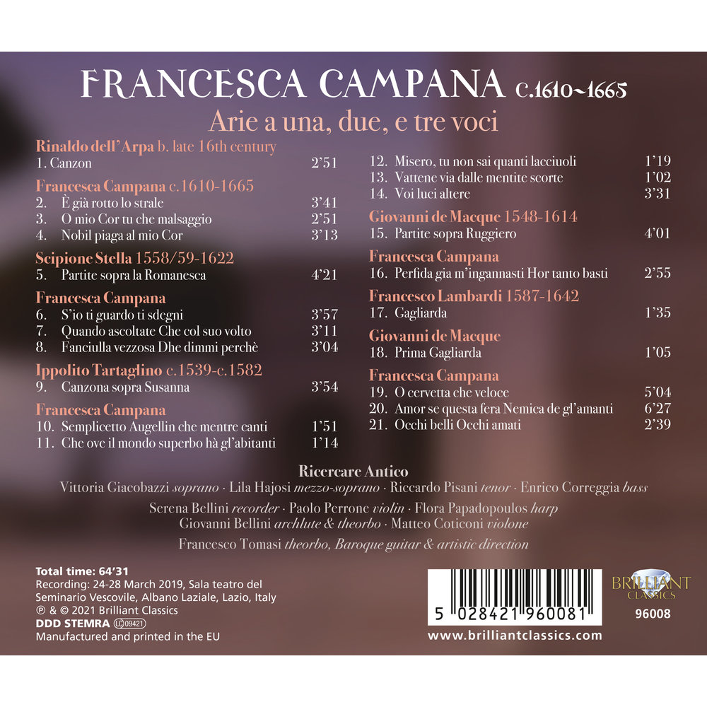 Brilliant Classics Campana: Arie a una, due e tre voci