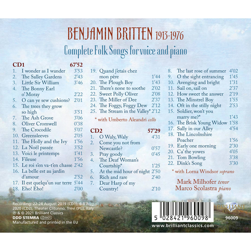 Brilliant Classics Britten: Complete Folk Songs for Voice and Piano