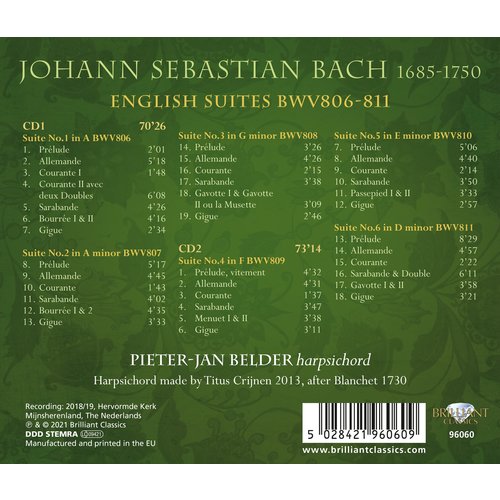 Brilliant Classics J.S. Bach: English Suites BWV806-811