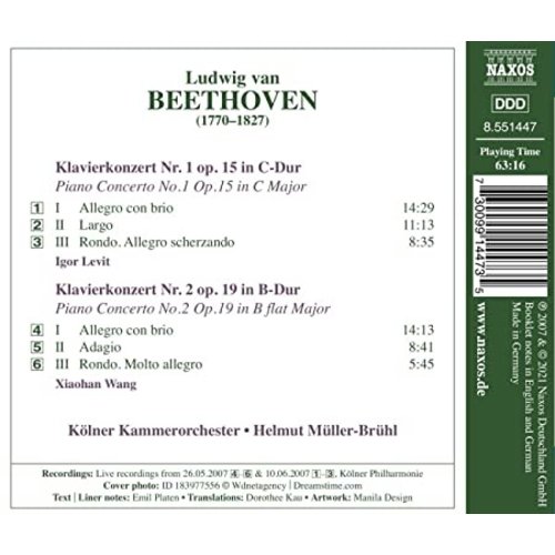 Naxos Beethoven: Piano Concertos 1 & 2