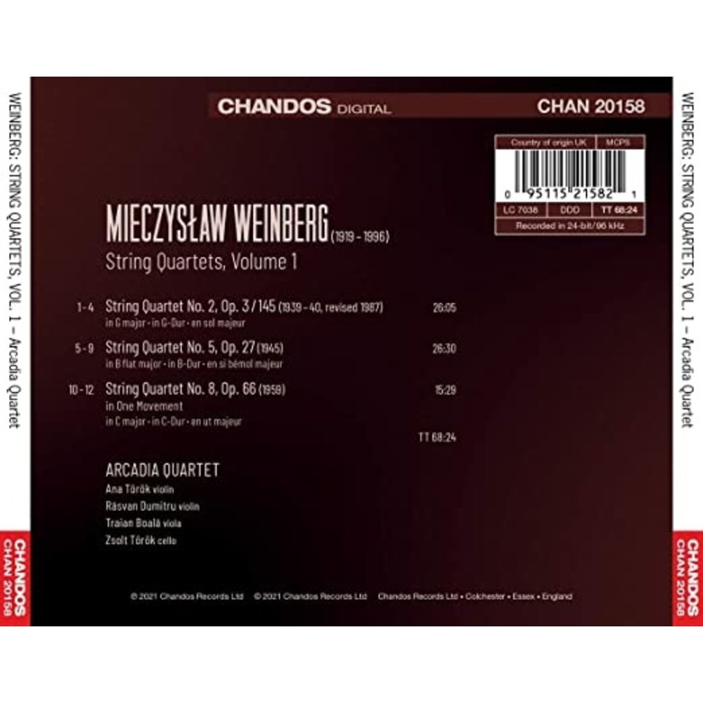 CHANDOS Weinberg: String Quartets Vol.1