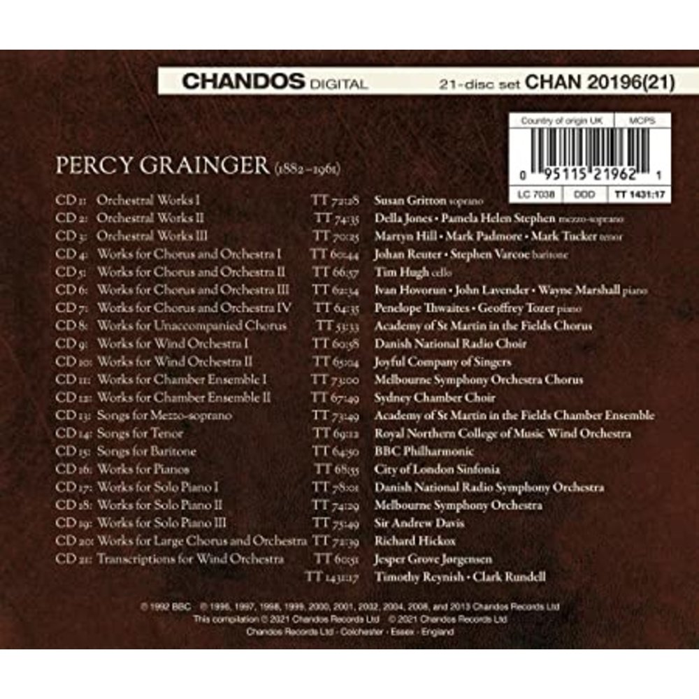 CHANDOS Complete Grainger Edition (21CD)