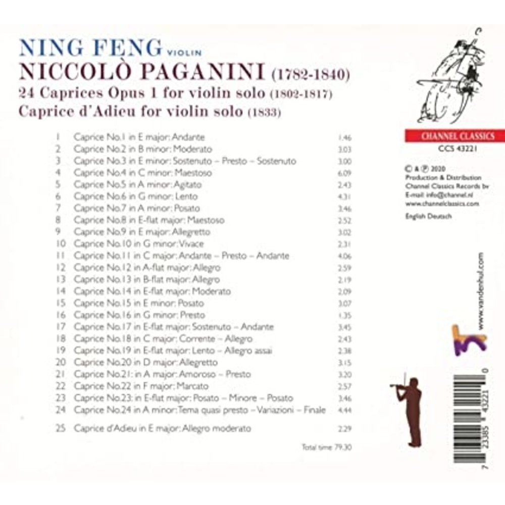CHANNEL CLASSICS Paganini: 24 Caprices Vol.1