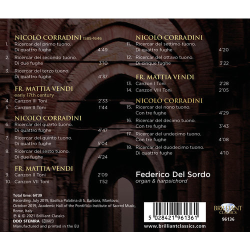 Brilliant Classics Corradini: 12 Ricercari & Vendi: Canzoni