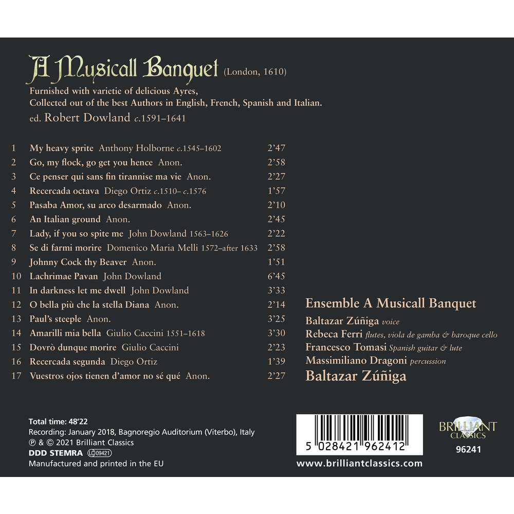 Brilliant Classics Dowland: A Musicall Banquet