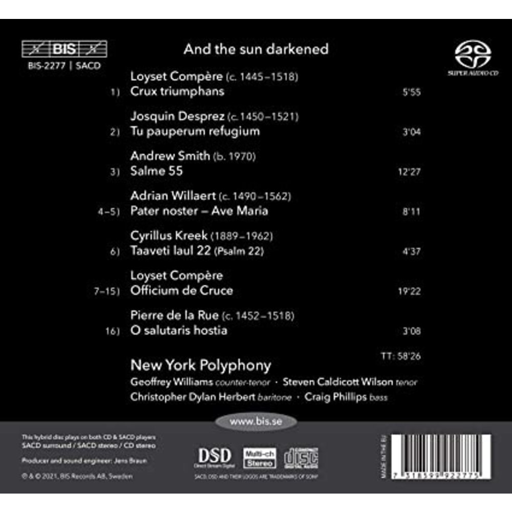 BIS And the Sun Darkened: Music for Passiontide