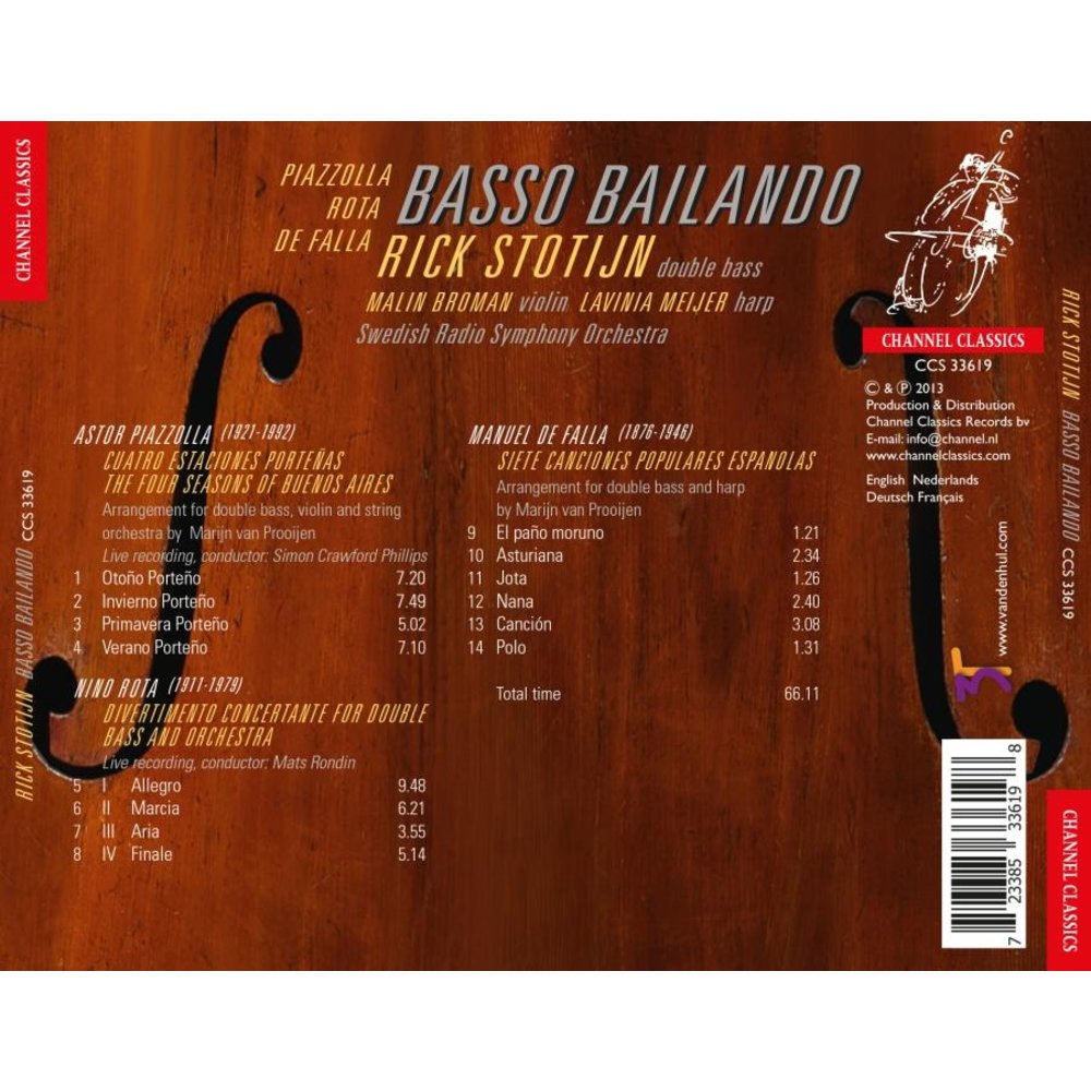 CHANNEL CLASSICS Piazolla & Rota: Basso Bailando