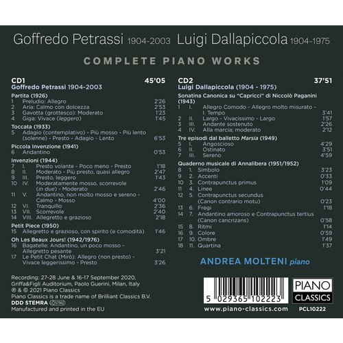 Piano Classics Petrassi, Dallapiccola: Complete Piano Works