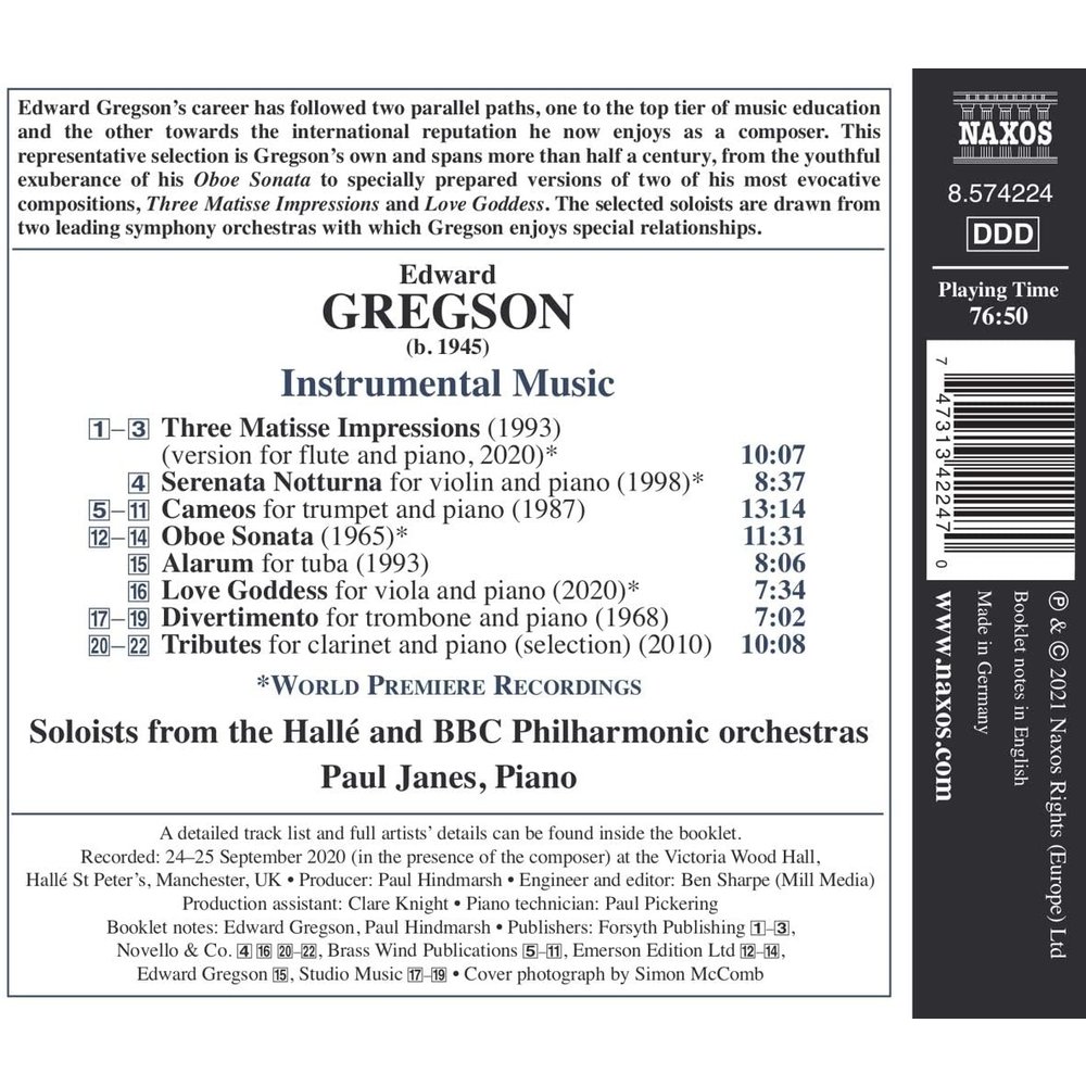 Naxos Gregson: Instrumental Music