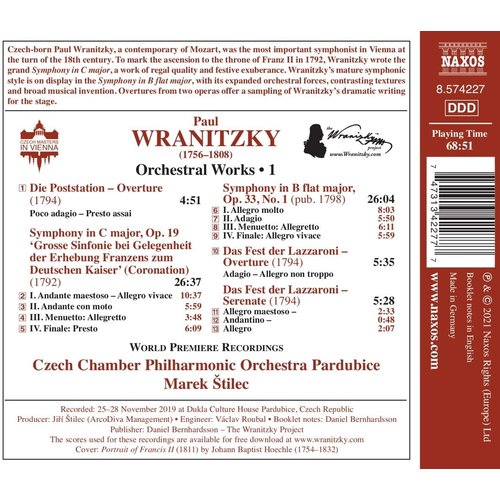 Naxos Wranitzky: Orchestral Works 1
