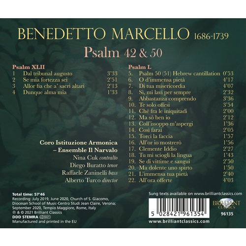 Brilliant Classics Marcello: Psalm 42 & 50